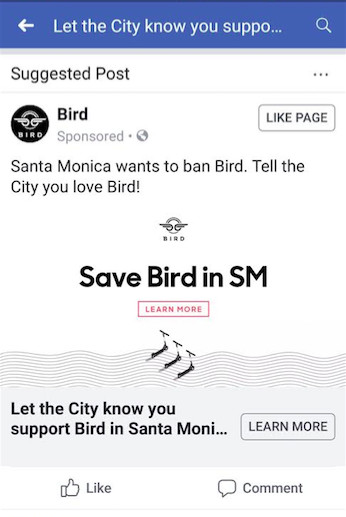 Save Bird in Santa Monica ad