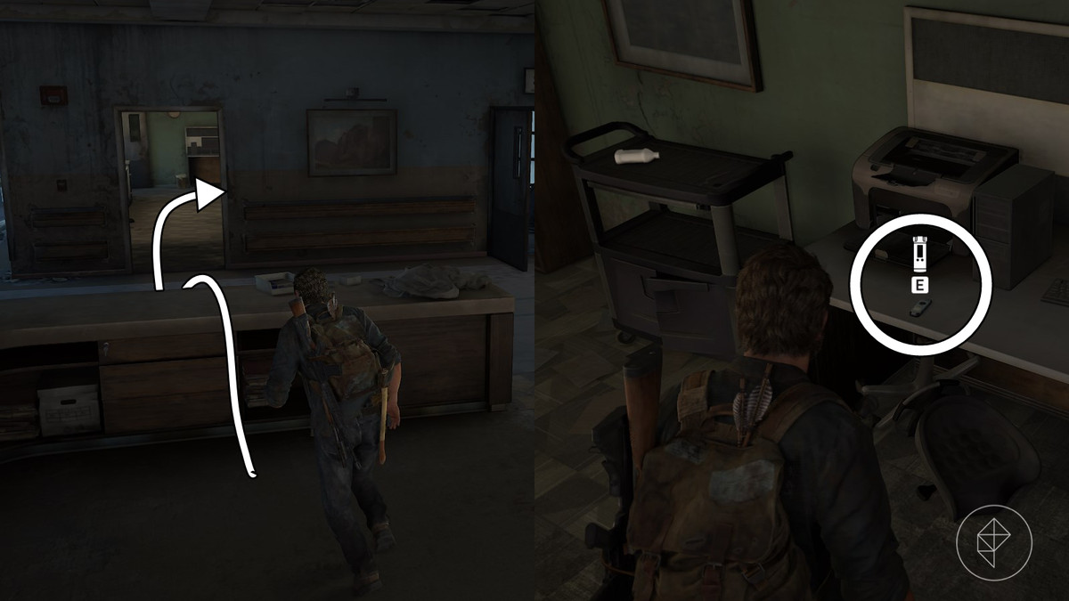 Marlene’s Recorder 1 artifact location in the The Hospital section of the The Firefly Lab chapter in The Last of Us Part 1