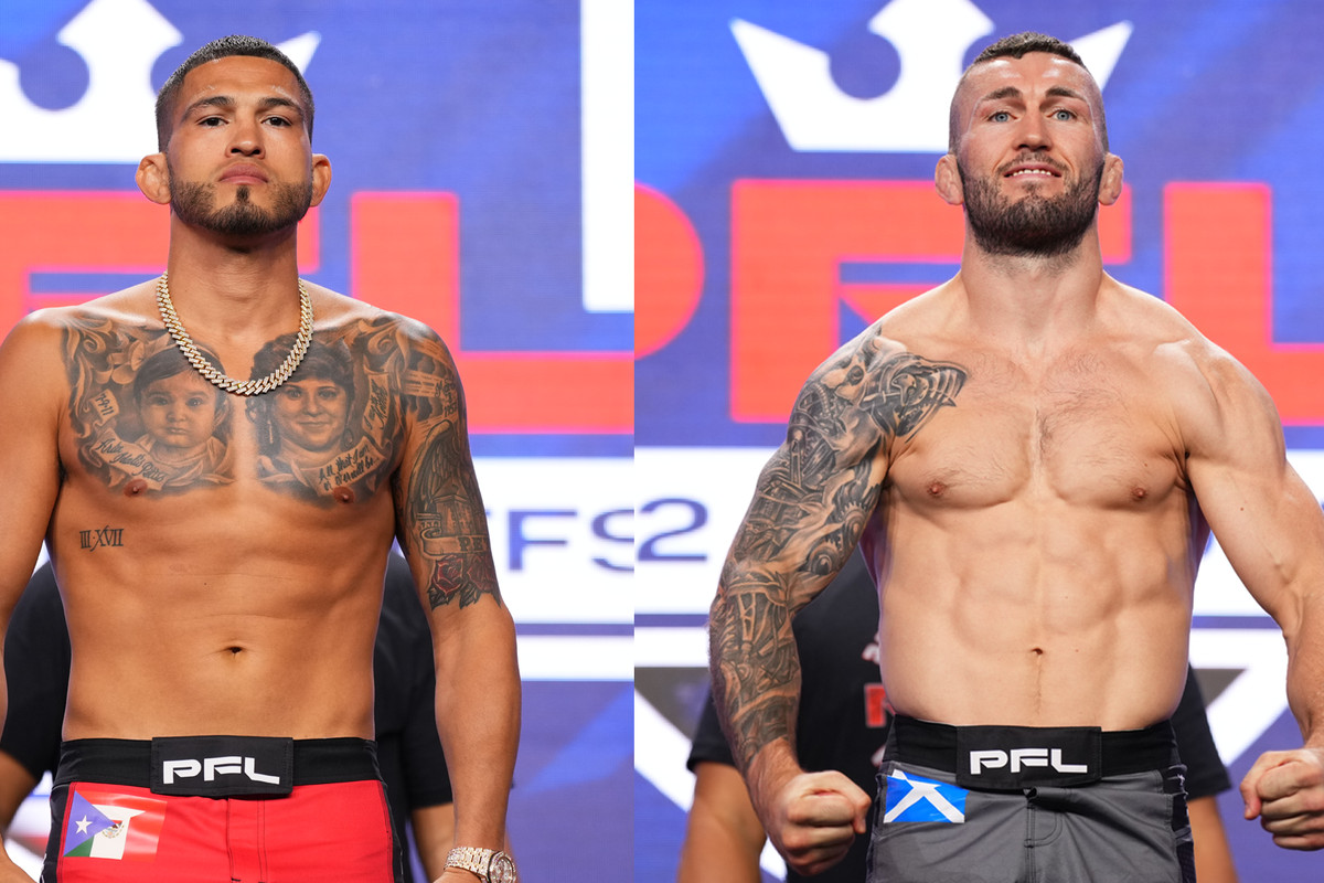 Anthony Pettis and Stevie Ray at the PFL playoff weigh-ins.