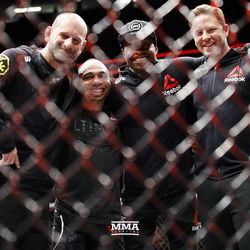 John Dodson and team take photo after UFC 222.
