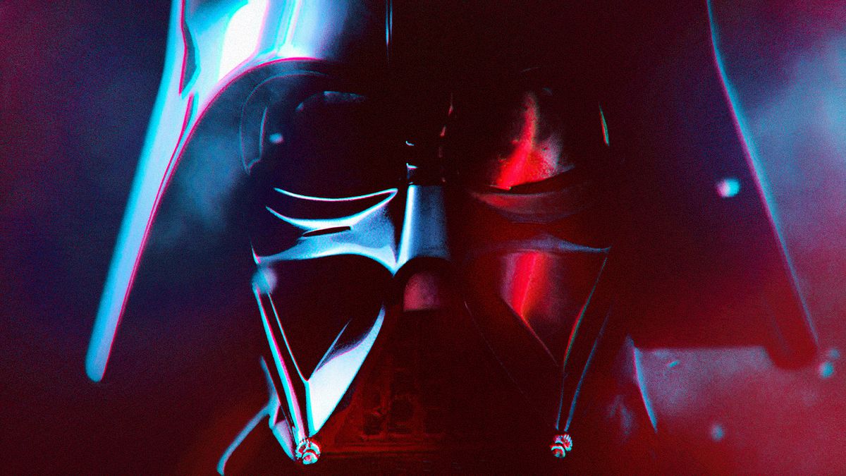 photo illustration of Darth Vader in close-up