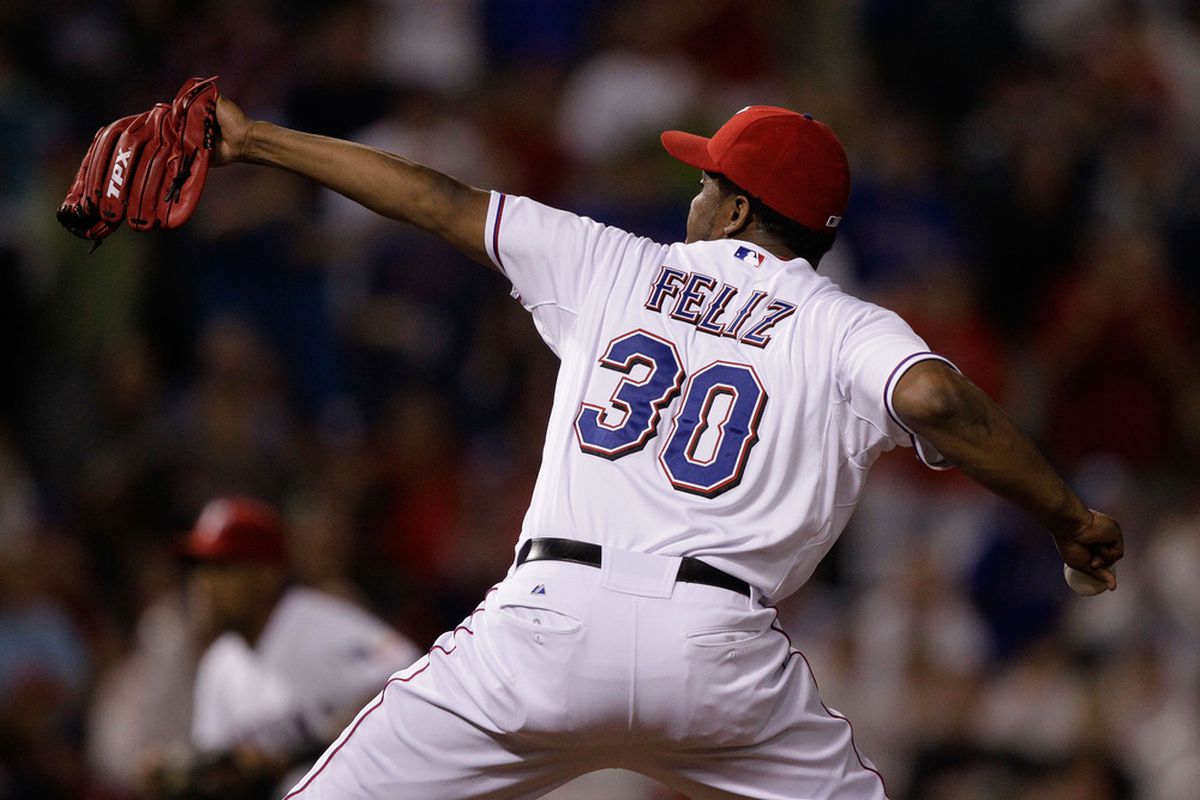 Neftali Felix allowed the lone hit by a Texas reliever, but he was otherwise untouchable in closing out the Tigers. 