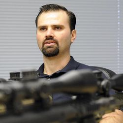 Nicholas Young, the owner and president of Desert Tech, a Utah gun manufacturer, talks about how the company recently took its name out of the running for a multimillion-dollar contract for guns from the Pakistani government in fear of one of the weapons being used against U.S. soldiers, on Friday, Jan. 3, 2014.