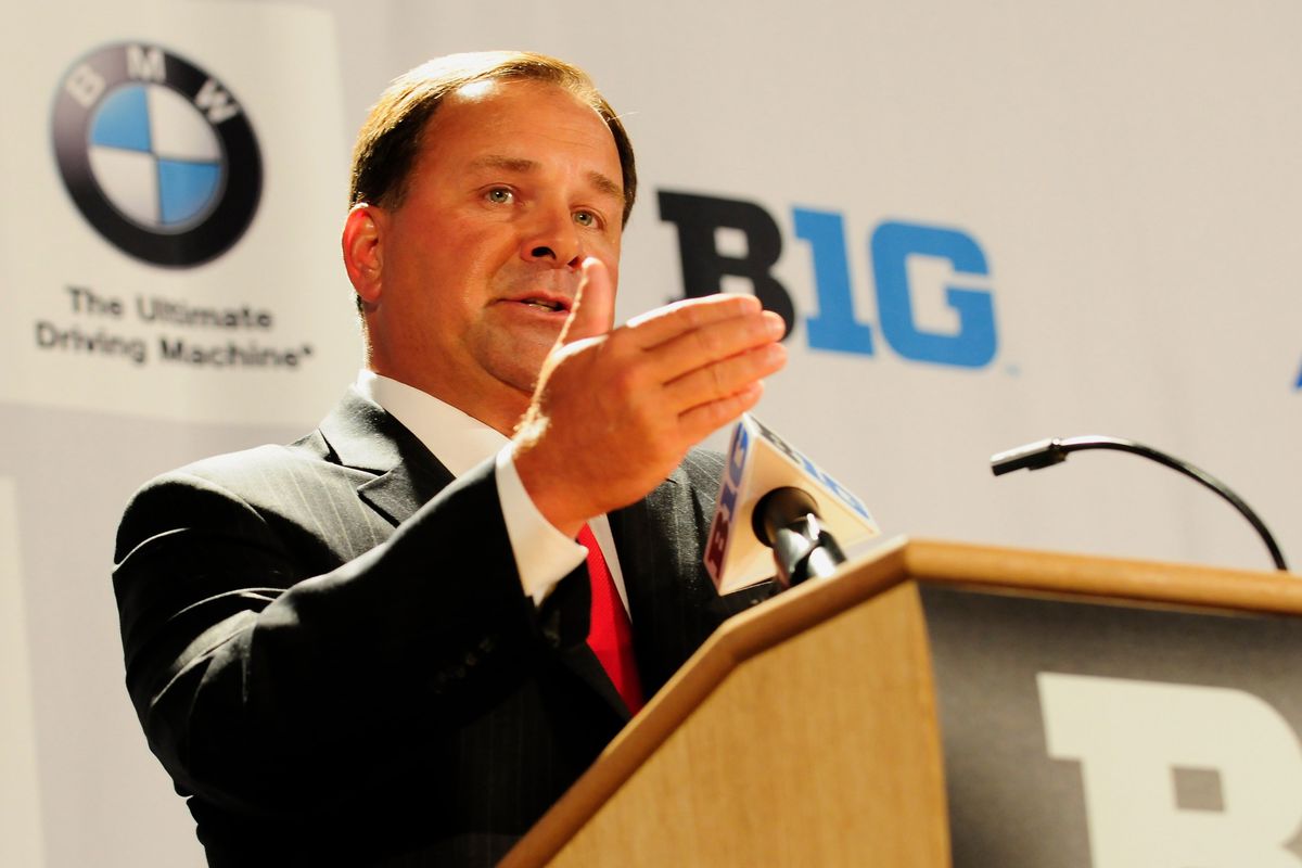July 26, 2012; Chicago, IL, USA; Indiana Hoosiers head coach Kevin Wilson speaks during the Big Ten media day at the McCormick Place Convention Center. Mandatory Credit: Reid Compton-US PRESSWIRE