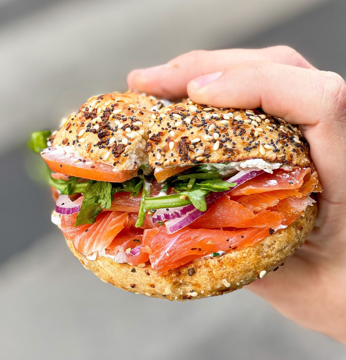 Unity Bagels bagel with lox in Downtown LA