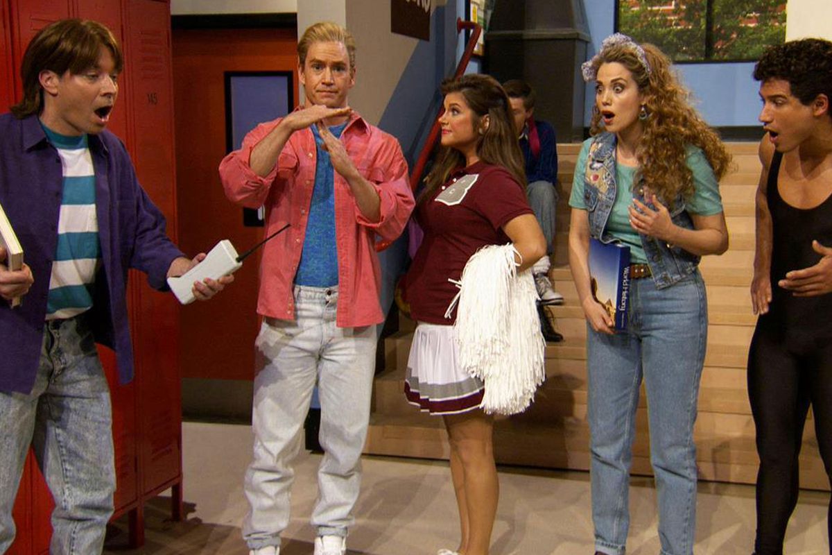 The "Saved By The Bell" reunion on "The Tonight Show."