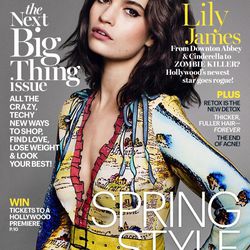Lily James on the cover of Marie Claire January 2016. Photo: Marie Claire.