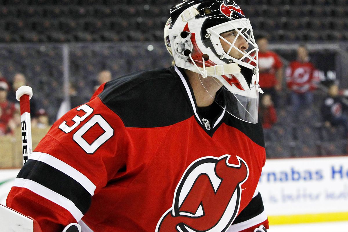 The familiar face of Martin Brodeur will be in net for the Devils home opener.