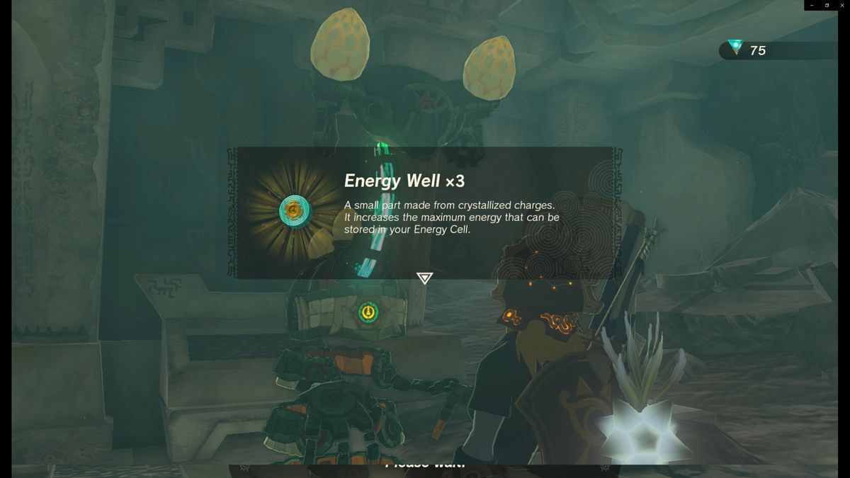 Link turns in 300 crystallized charges at a crystal refinery in The Legend of Zelda: Tears of the Kingdom for 3 energy wells