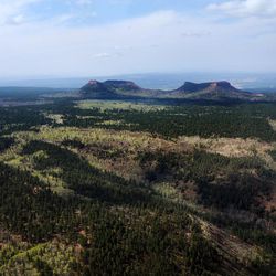 FILE - The Bears Ears, of the Bears Ears National Monument, are seen on Monday, May 8, 2017.