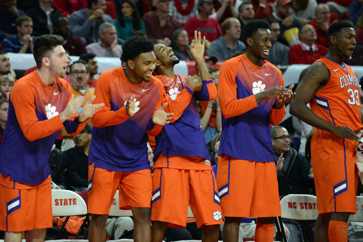 The Clemson bench, enjoying the rout of NC State