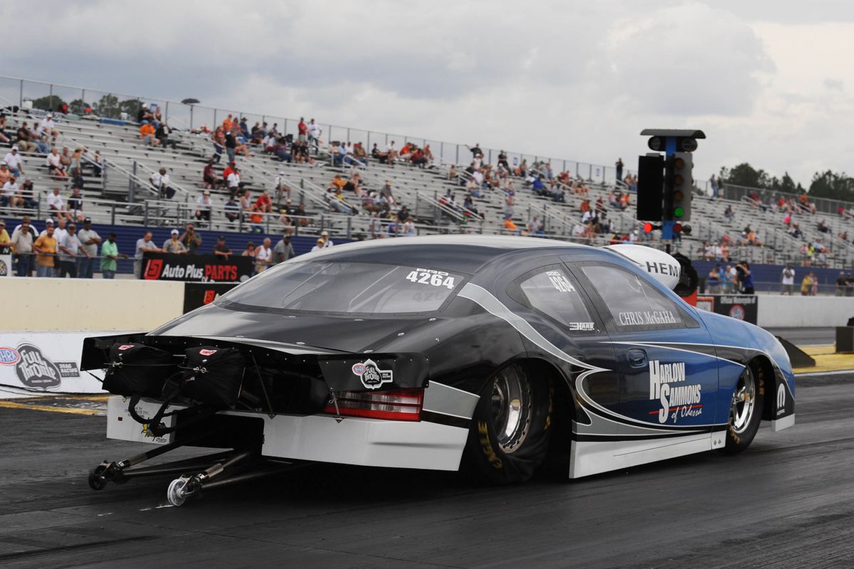 Chris McGaha unexpectedly plowed through the first two rounds of Pro Stock eliminations at the NHRA's Tire Kingdom Gatornationals at Auto-Plus Raceway at Gainesville, Fla. (Photo By Ron Lewis) 