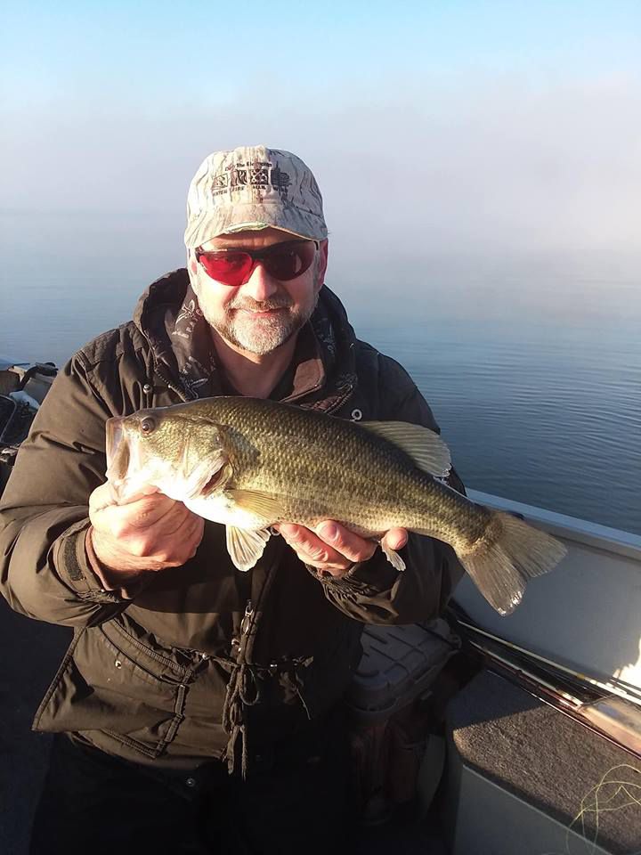 Joe “The Grasseater” Schatz of the Schatzee Lure Company with a Braidowood bass.<br>Provided