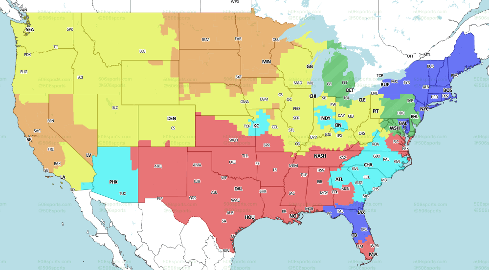 NFL coverage map Week 2: NFL TV map, broadcast info for Sunday's games