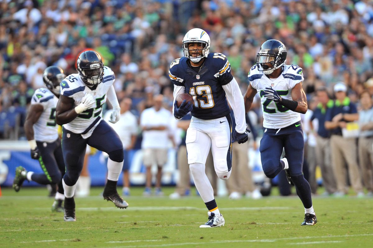 Williams (29) chases San Diego's Keenan Allen after giving up a reception to him.
