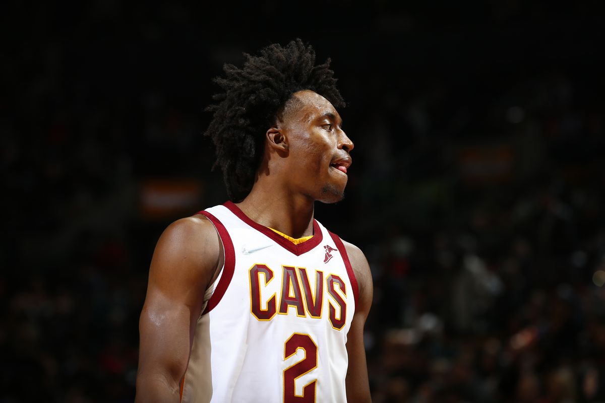 Collin Sexton #2 of the Cleveland Cavaliers looks on during the game against the Toronto Raptors on November 5, 2021 at the Scotiabank Arena in Toronto, Ontario, Canada.