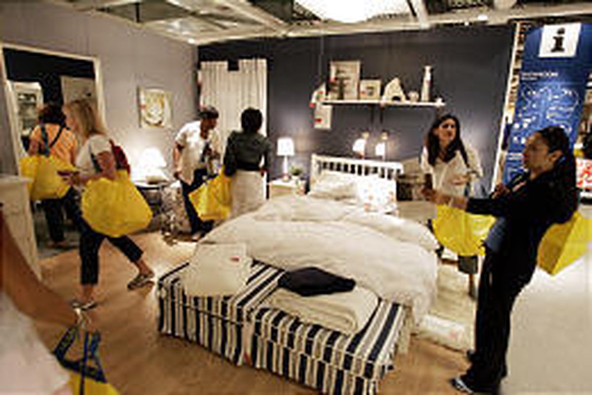 Customers shop at the IKEA store in Canton, Mich. 