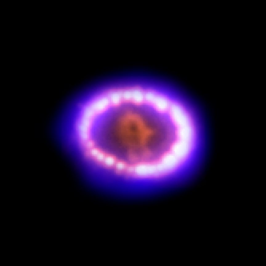 On February 24, 1987, observers in the southern hemisphere saw a new object in a nearby galaxy called the Large Magellanic Cloud. This was one of the brightest supernova explosions in centuries and soon became known as Supernova 1987A (SN 87A).