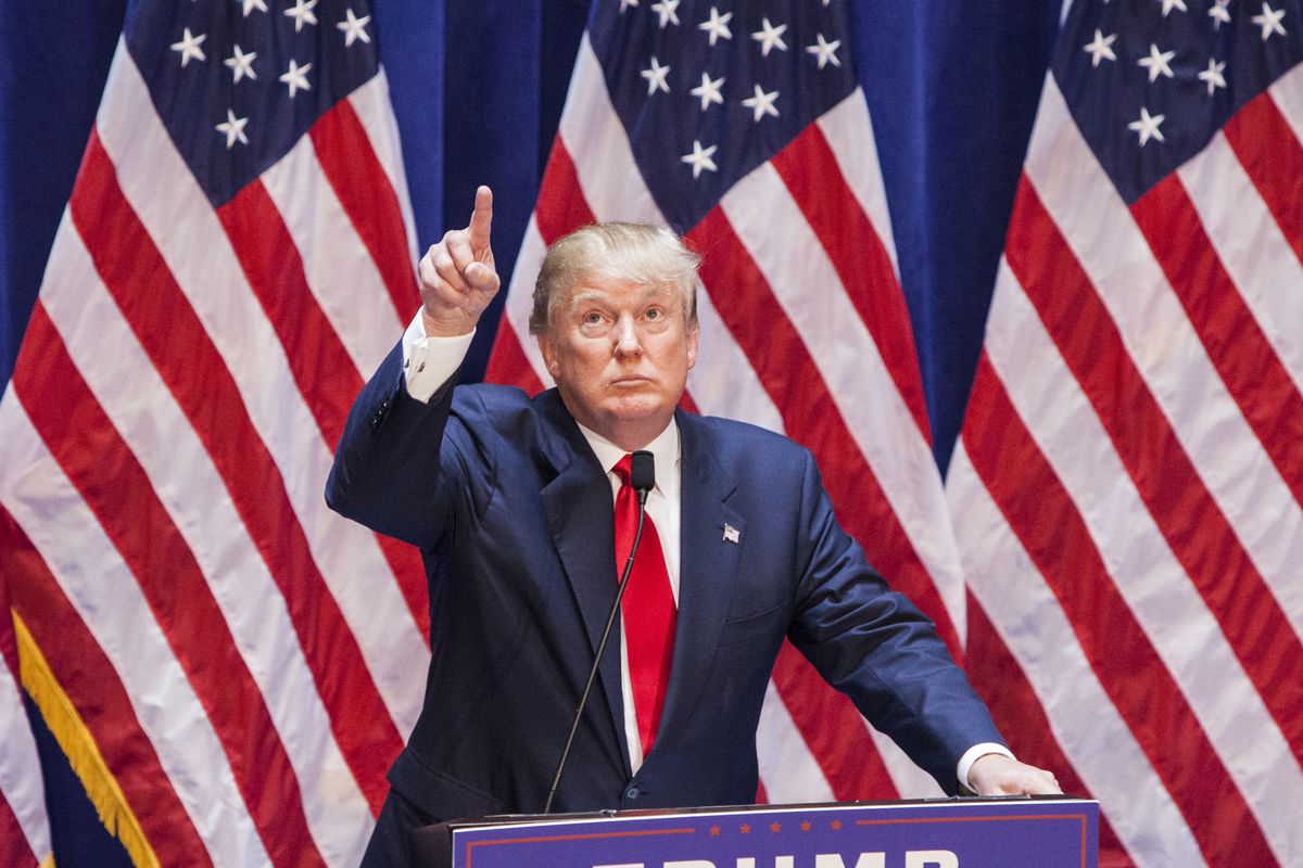 Donald Trump at his presidential campaign announcement in New York City.