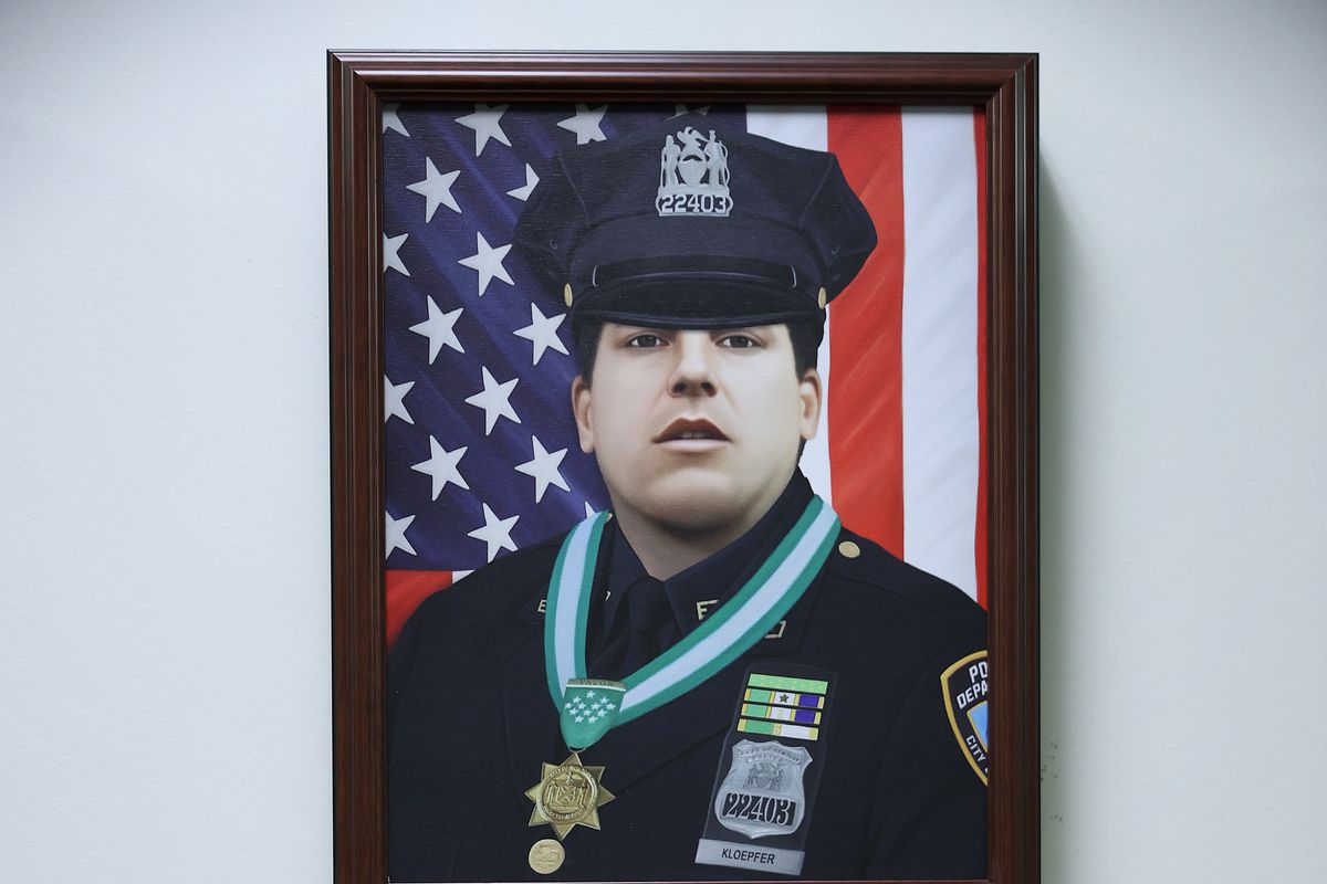 New 9/11 Memorial Wall Unveiled In Lower Manhattan Pays Tribute To NYPD Officers Who Died