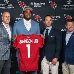32. The ARIZONA CARDINALS are a mess. With so many questions everywhere, the Cards made the decision to go after a stud LT in the Draft, making a couple trades to go up for Paris Johnson Jr. to get Kyler Murray, or whoever their QB might be in 2024, a blindside protector for years to come.