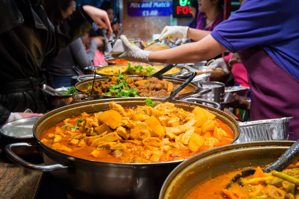 Close-up of curry in a London market