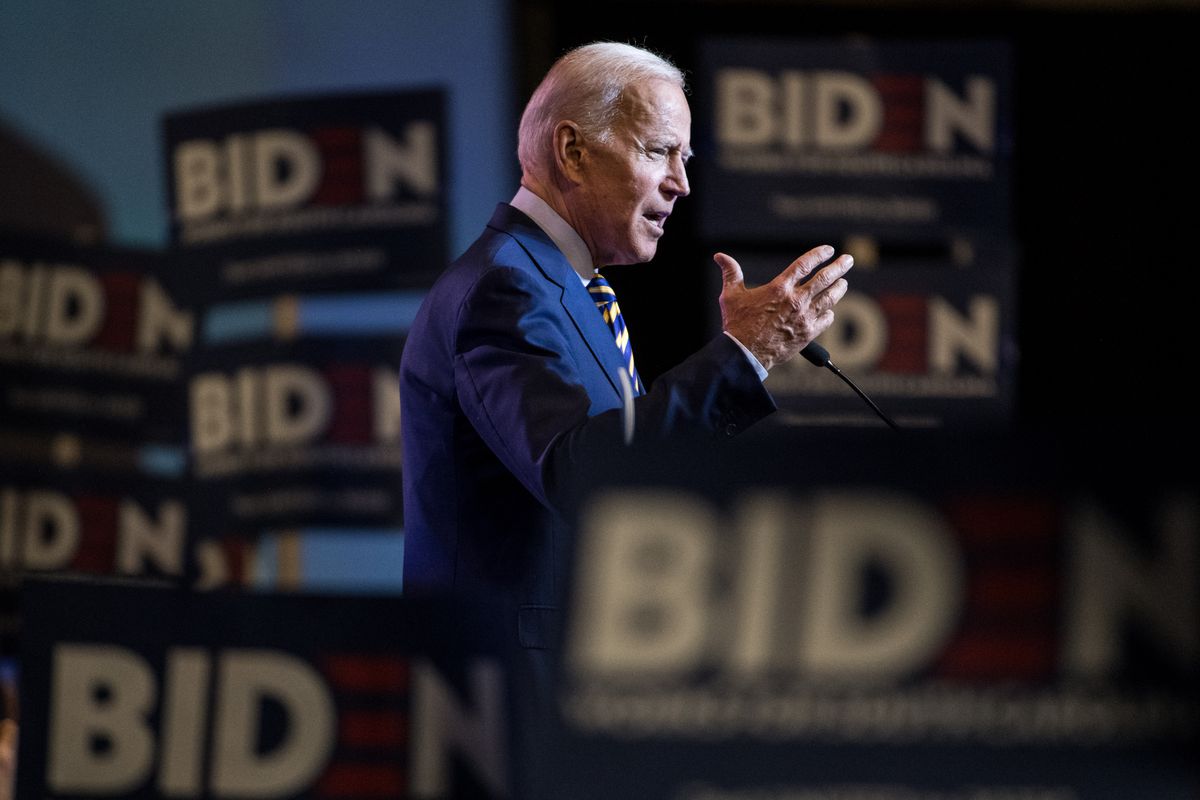 Democratic presidential candidate, former Vice President Joe Biden speaks during the South Carolina Democratic Party State Convention on June 22, 2019. Biden’s strong support in the state has been largely fueled by black voters.