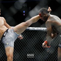 Dominick Reyes delivers a headkick to Ovince Saint Preux