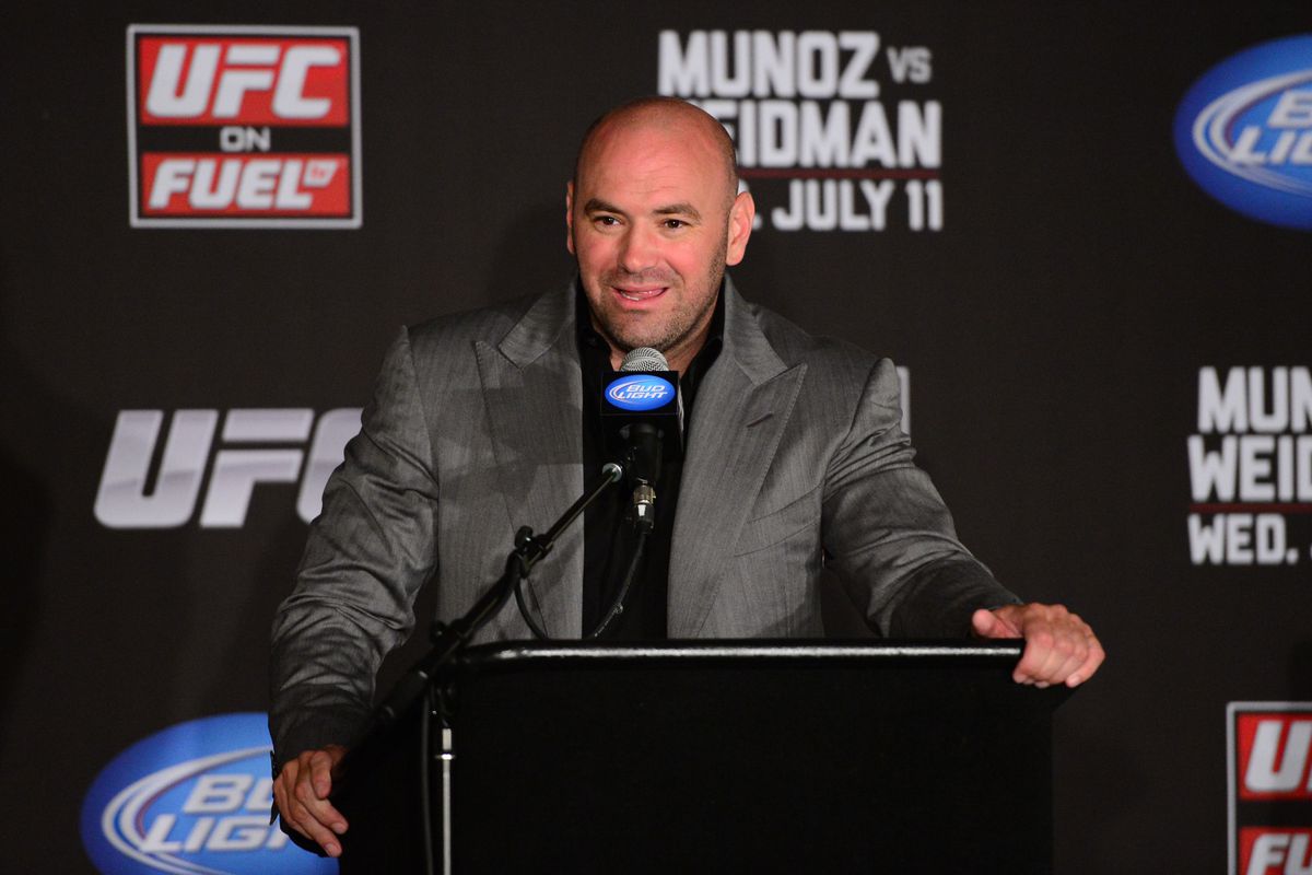 July 11, 2012; San Jose, CA, USA; UFC president Dana White addresses the media during a press conference after the UFC on Fuel TV at HP Pavilion. Mandatory Credit: Kyle Terada-US PRESSWIRE