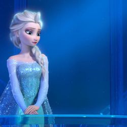 This image provided by Disney shows a teenage Elsa the Snow Queen, voiced by Idina Menzel, in a scene from the animated feature "Frozen." 
