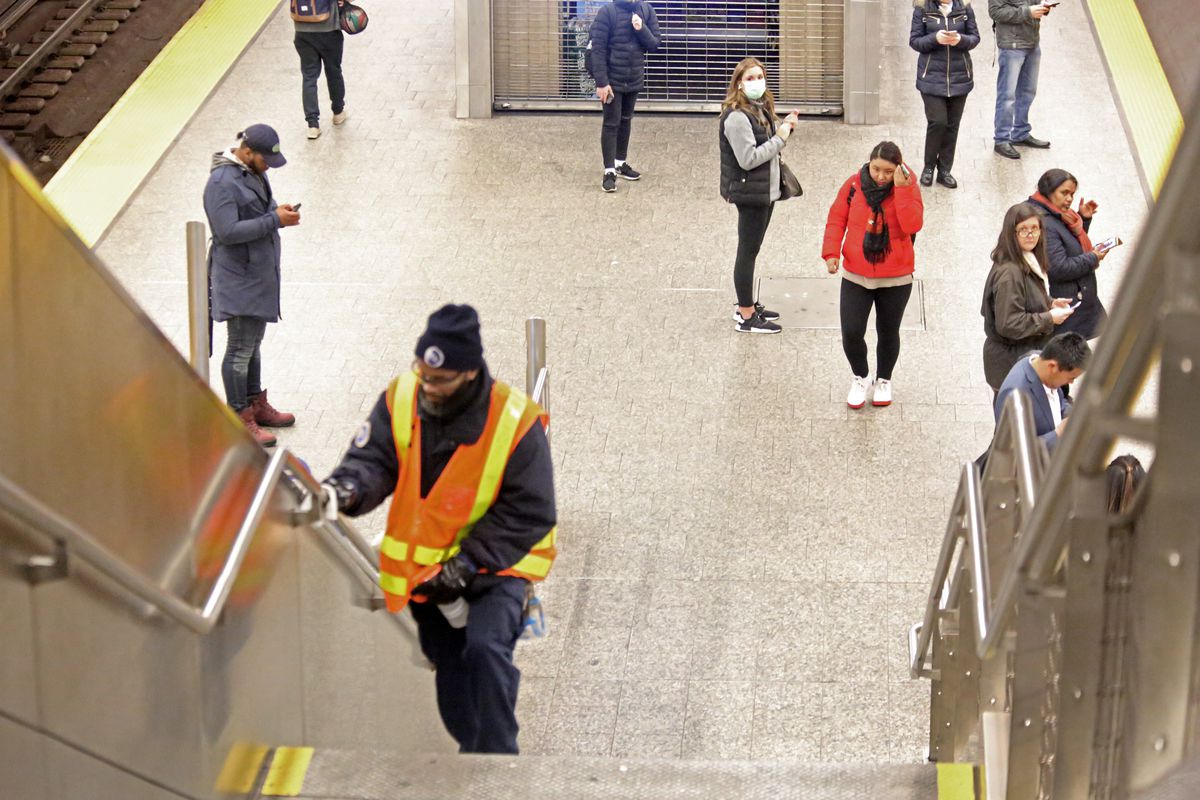 MTA Cleans Subway Stations As More Coronavirus Cases Confirmed In New York City Area
