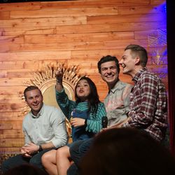 (From left to right) Carson Bown, Annalee Ross, Colin Ross and Remington Butler answered questions about the creation and behind-the-scenes of "Provo's Most Eligible" on Monday, March 25, 2019.