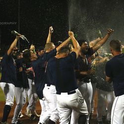 Bowling Green Hot Rods reveling in their Midwest League Championship win; 9-16-2018