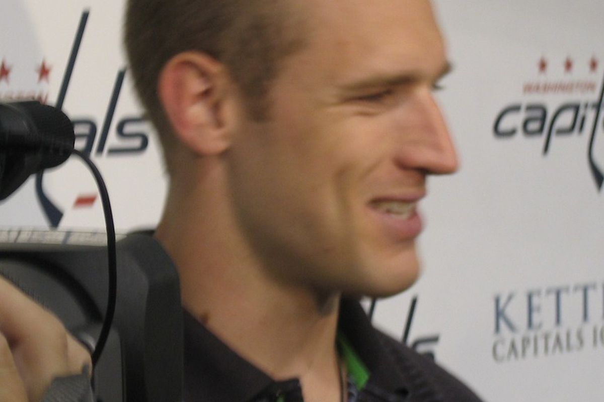 Brooks Laich in July 2008, soon after signing his current three-year deal.  Photo by <a href="http://theredskate.files.wordpress.com/2008/07/071208-013.jpg">Stephen Pepper</a>