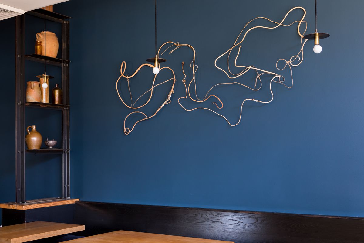 Northway uses seaweed to create an abstract wall installation at Octavia