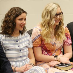 Avery Beeson and Rebecca Adams attend a youth meeting with President Russell M. Nelson of The Church of Jesus Christ of Latter-day Saints in Phoenix on Sunday, Feb. 10, 2019.