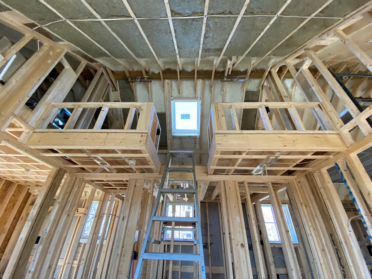 Image of unfinished loft space at the TOH 2020 Idea House on the Cape