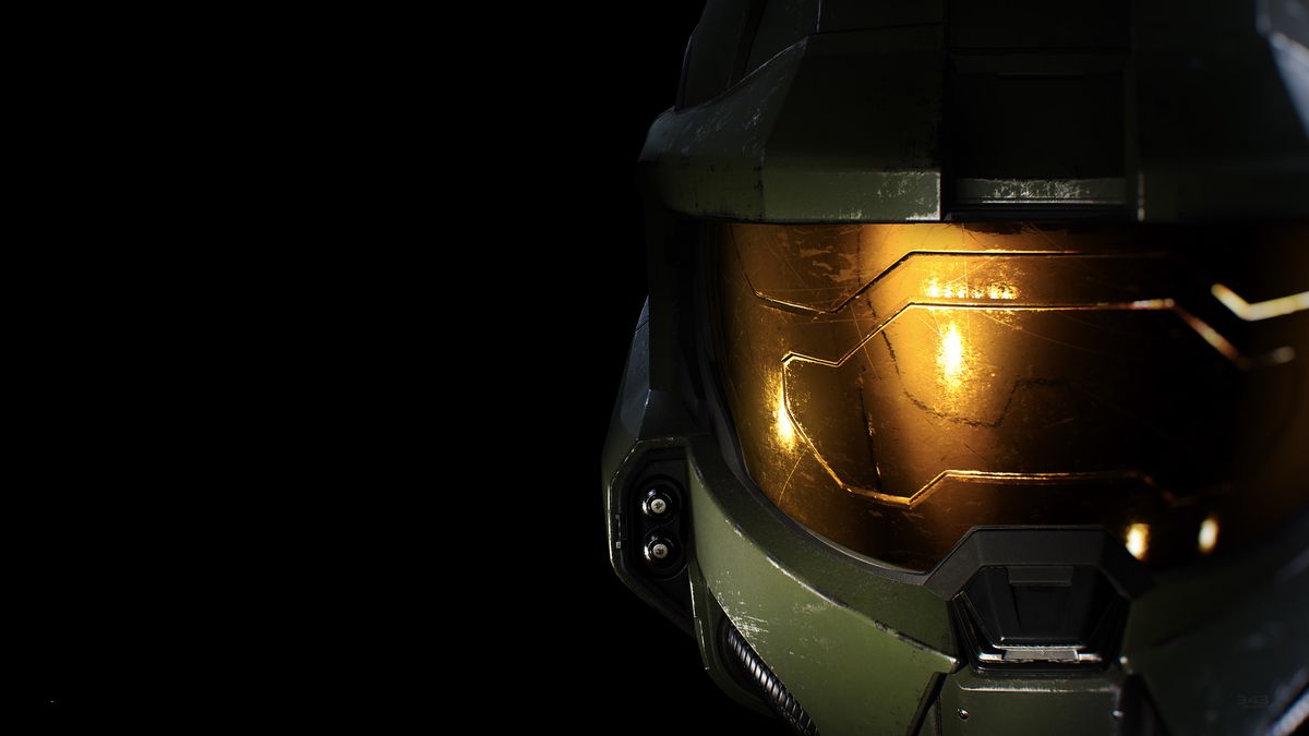 A render of Master Chief’s helmet from Halo Infinite