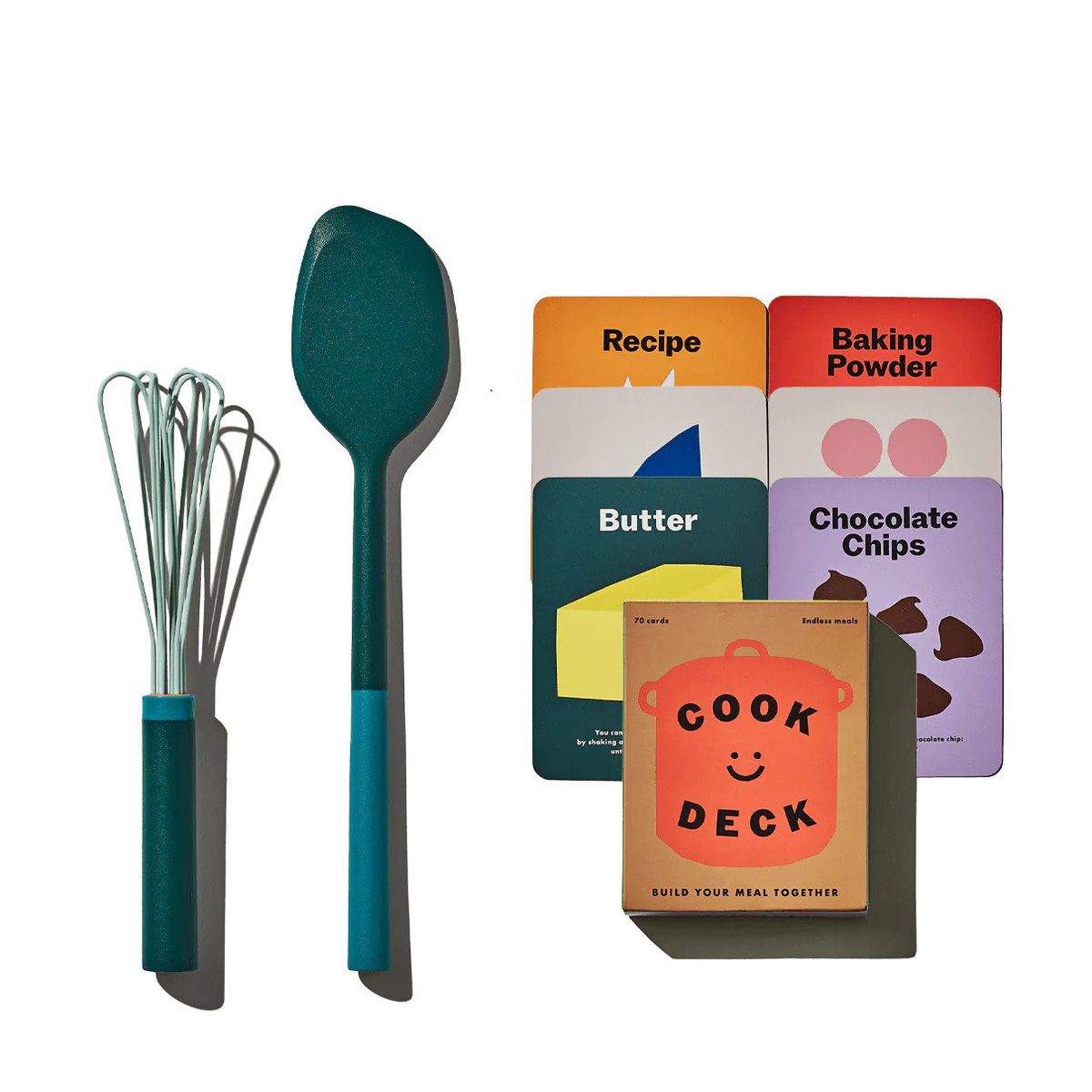 mini cooking utensils and a cooking card deck