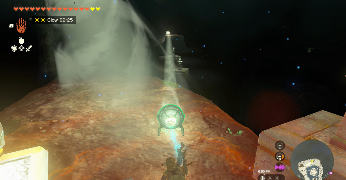 Light refracting some light in a shrine in Zelda: Tears of the Kingdom