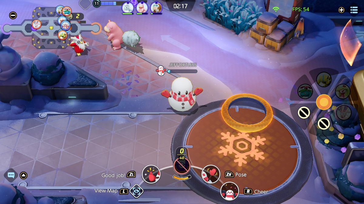 Snowball Battle in Shrive City in Pokémon Unite