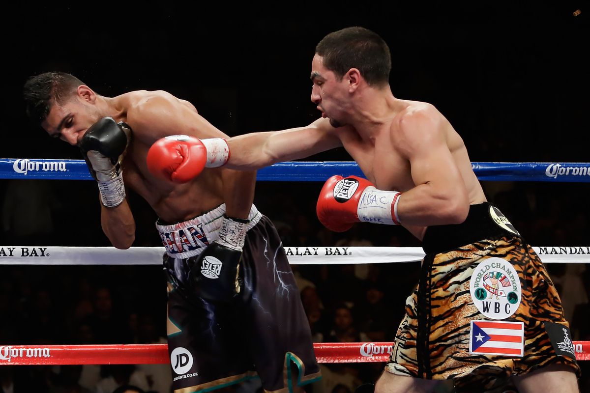 Khan vs Garcia was a rare highlight for HBO boxing this year. (Photo by Jeff Gross/Getty Images)