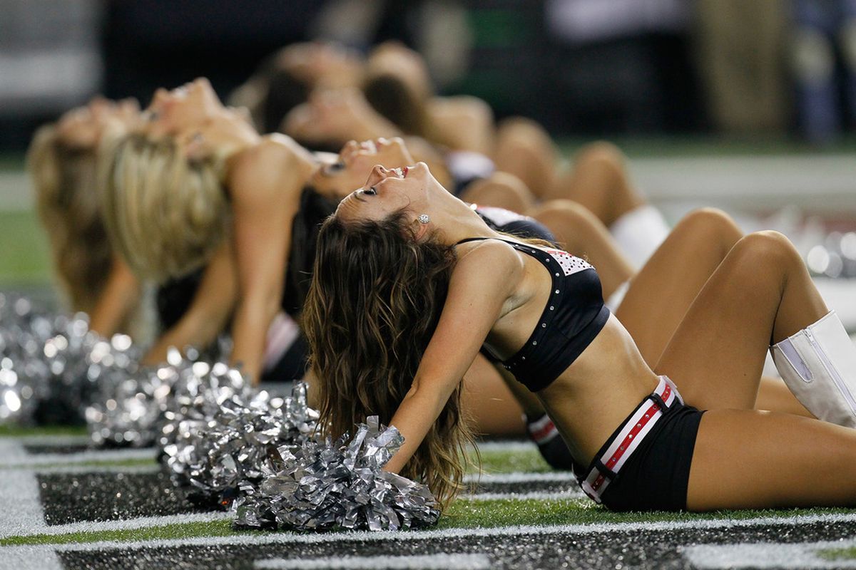ATLANTA, GA - NOVEMBER 20:  The Atlanta Falcons cheerleaders perform during the game against the Tennessee Titans at Georgia Dome on November 20, 2011 in Atlanta, Georgia.  (Photo by Kevin C. Cox/Getty Images)