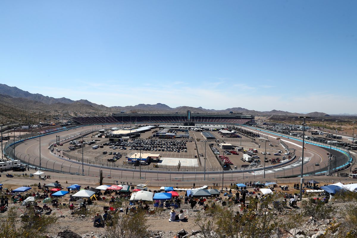 A general view of the track during the NASCAR Cup Series Instacart 500 at Phoenix Raceway on March 14, 2021 in Avondale, Arizona.