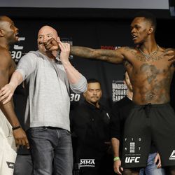 Derek Brunson and Israel Adesanya have to be separated at UFC 230 weigh-ins.