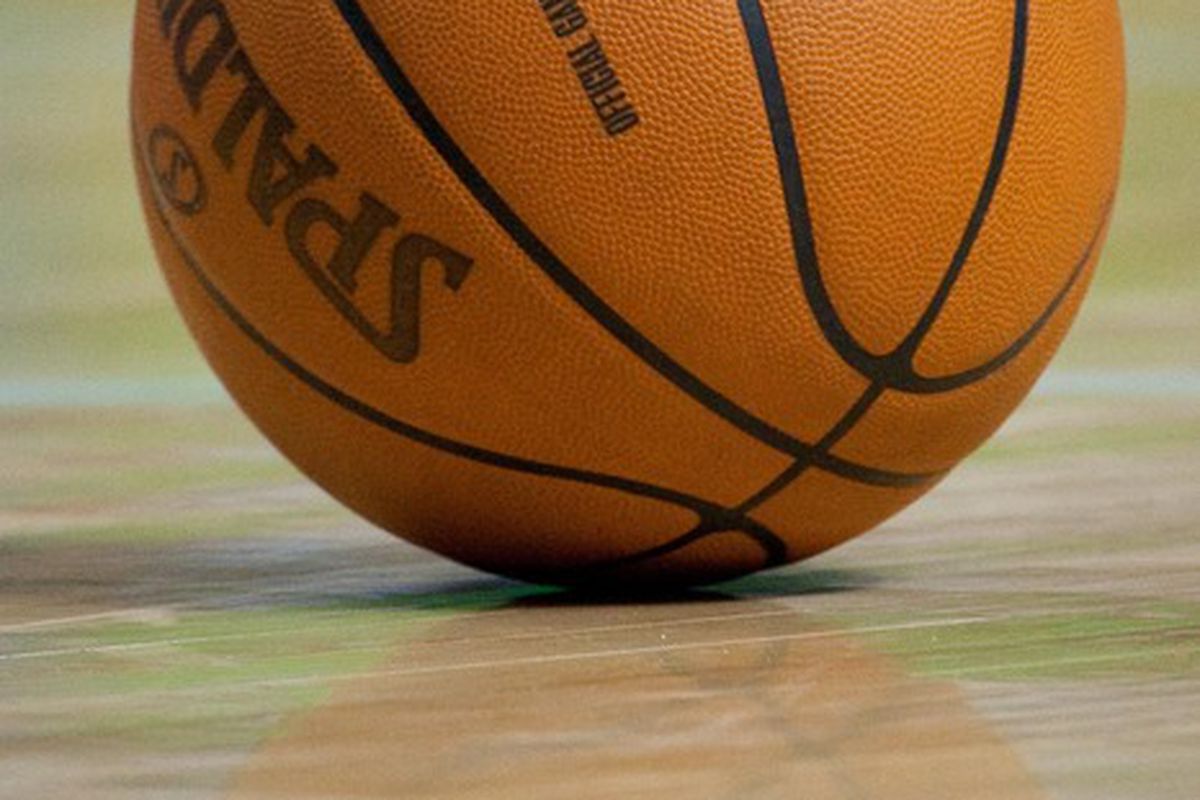 Mar 9, 2012; Auburn Hills, MI, USA; A detailed view of a NBA basketball during the game between the Detroit Pistons and the Atlanta Hawks at The Palace. Mandatory Credit: Tim Fuller-US PRESSWIRE