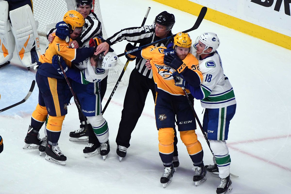 NHL: Vancouver Canucks at Nashville Predators
