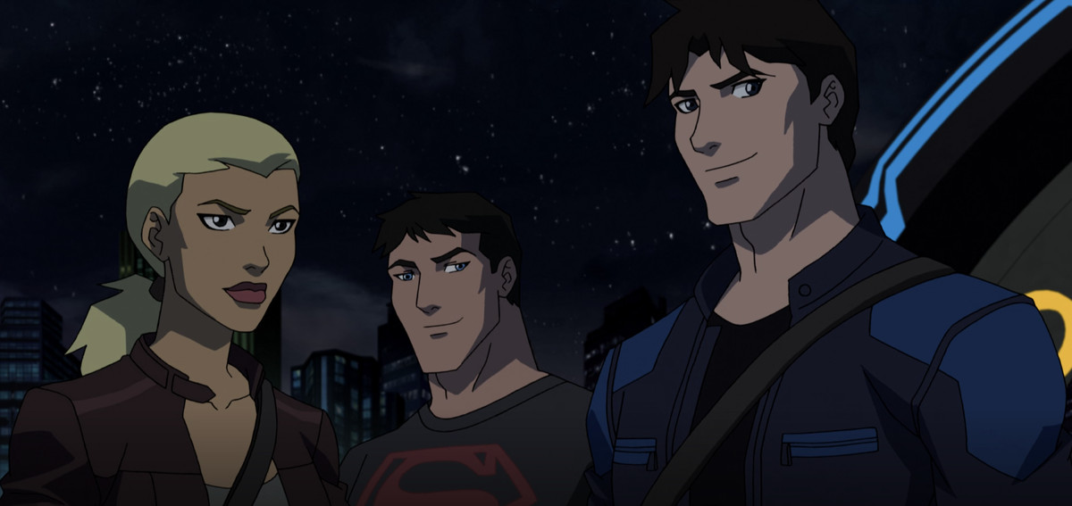 artemis, superboy and nightwing in the first episode of Young Justice: Outsiders