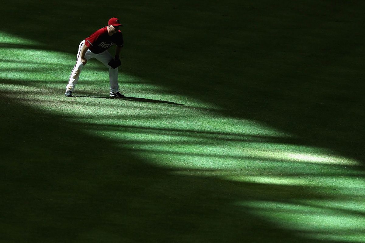 PHOENIX, AZ - MAY 27:  Outfielder Jason Kubel #13 of the Arizona Diamondbacks in action during the MLB game against the Milwaukee Brewers at Chase Field on May 27, 2012 in Phoenix, Arizona.  (Photo by Christian Petersen/Getty Images)