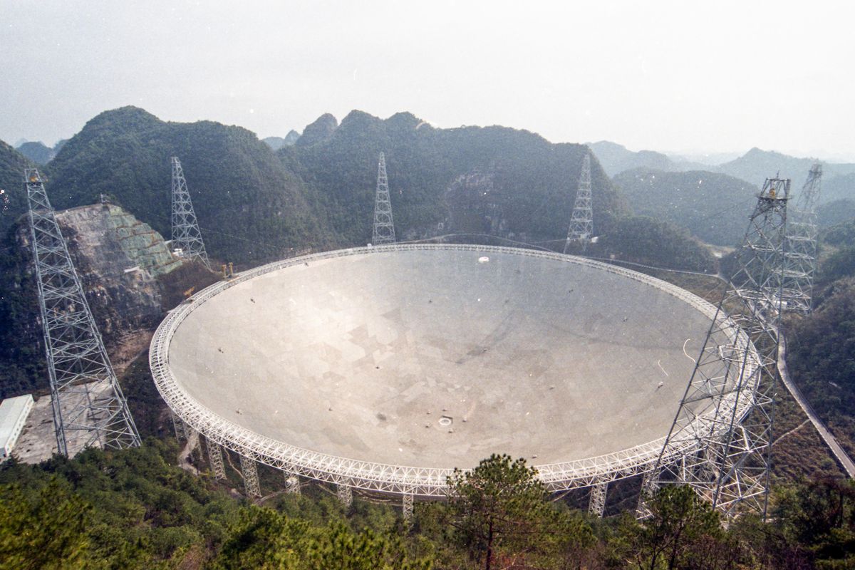 The “Sky Eye” radio telescope in Qiannan Buyei and Miao Autonomous Prefecture, Guizhou Province, China